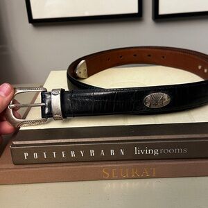 🌸 4/$20 Mens vintage golf themed Croco embossed cowhide leather belt size 42